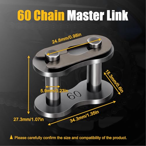 Image of 5pcs #60 Roller Chain Connecting Links Master Connector Link Carbon Steel Heavy Duty Standard Links for Bycicles, Mini Bikes, Motorcycles, Go-Karts, Agricultural Machine Tractors Snow Remover