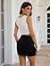 DZJYCJ Black Mini Skirt High Waisted Y2K Bodycon Slit Stretchy Short Sexy Skirts for Women(BK,M)