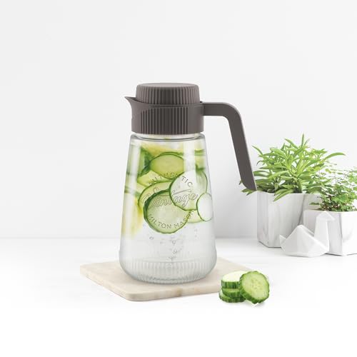 Image of MILTON Vintage 2000 Water Jug Plastic with Lid for Ice Tea, Water, Juices, Milk Storage Container for Fridge, Water jugs for Dining Table, 1900 ml, BPA Free, Grey