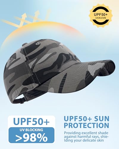 Image of GADIEMKENSD UPF 50+ Outdoor Hat Folding Reflective Running Cap Unstructured Sport Hats for Men & Women