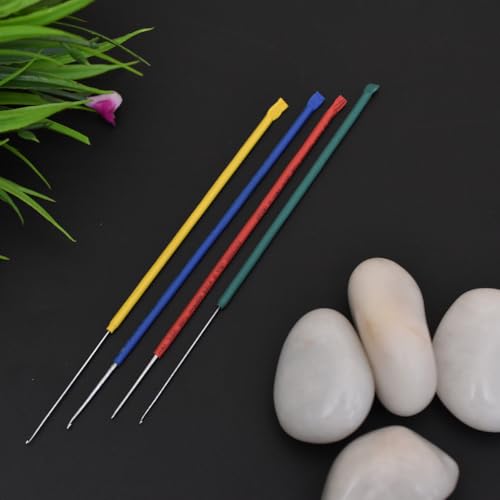 Embroiderymaterial Aari Embroidery Needles with Colorful Sleeves for Beading and Embroidery Purpose (Pack of 4)