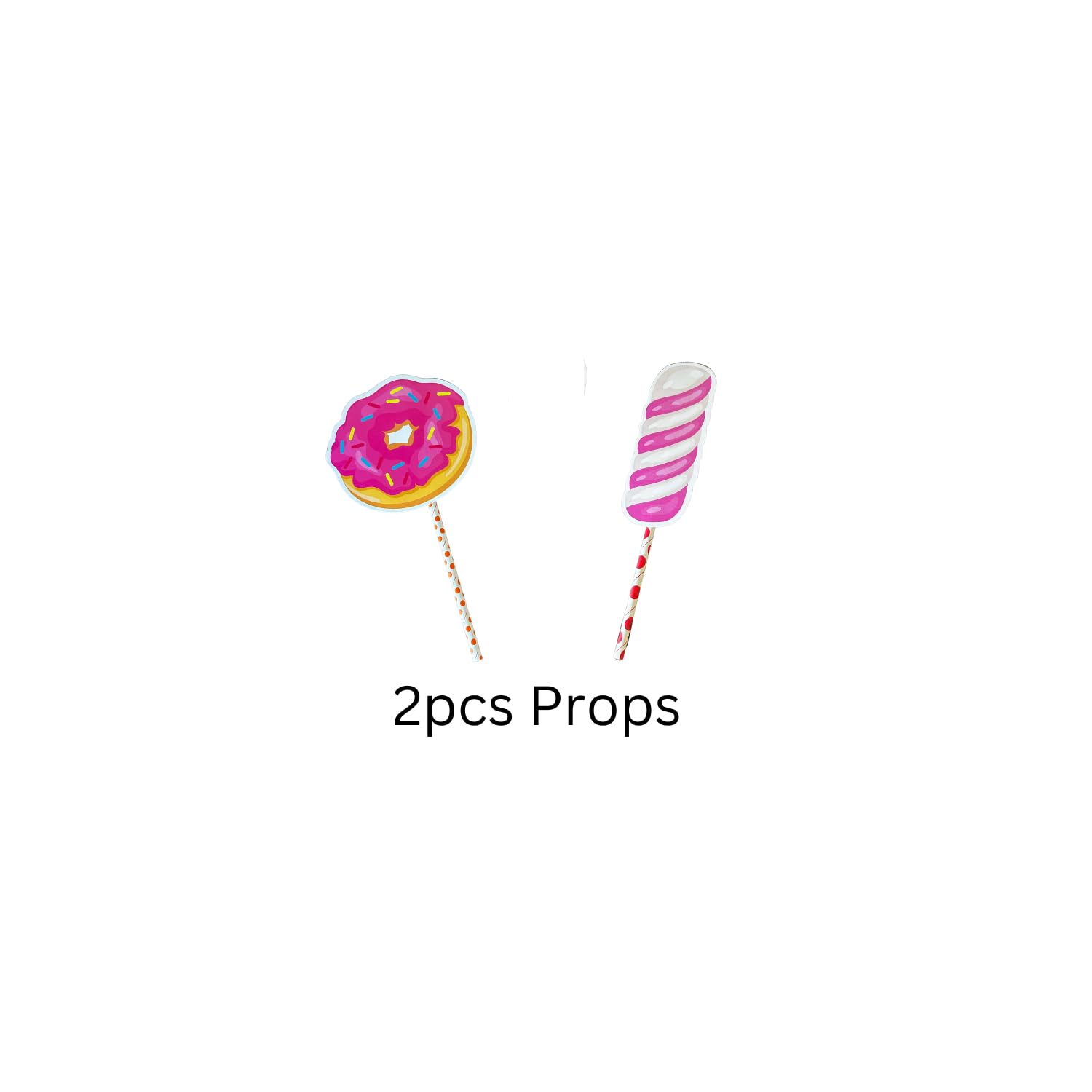 FI - FLICK IN 15Pcs Happy Birthday Candyland Theme Party Decoration Set Cutouts Props Banner(Cardstock) Ice Cream Donut Theme Birthday Decoration Items(Pack of 15) 3