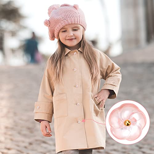 Pagow 50 Pieces Flower Buttons Sew On With Shank,11.7Mm Cute Transparent Button Embellishments For Decoration Handmade Craft, For Clothes, Sewing (0.46Inch X 0.46Inch X 0.25Inch) White, Pink #TOP3