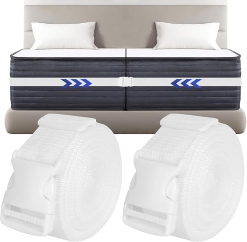 TPVUPC 2 Pezzi Supporto per Materasso, 10,4Mx5cm Cinghia Unisci Materassi, Cinghia Unione Materassi Singoli, Unisci Materassi Singoli in Matrimoniale, Cinghie Materasso Matrimoniale