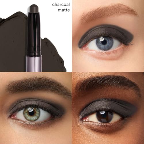 Image of Julep Eyeshadow 101 Cream-to-Powder Waterproof Eyeshadow Stick - Charcoal Matte - Long-Lasting, Buildable, Crease-Proof, Cruelty Free, Matte Finish with Built-In Smudger