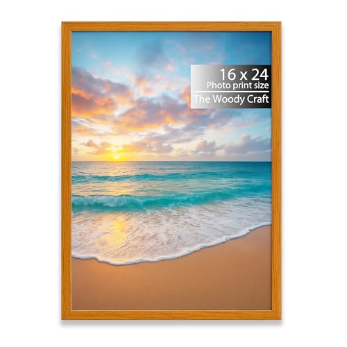 Image of Photo Frame 16x24 | Orange Frame For Wall Decor| Modern Wall Frame | Wooden Photo Frame For Modern Interiors | Premium Big Photo Frames For Wall | Ideal Photo Frames For Birthday Gift