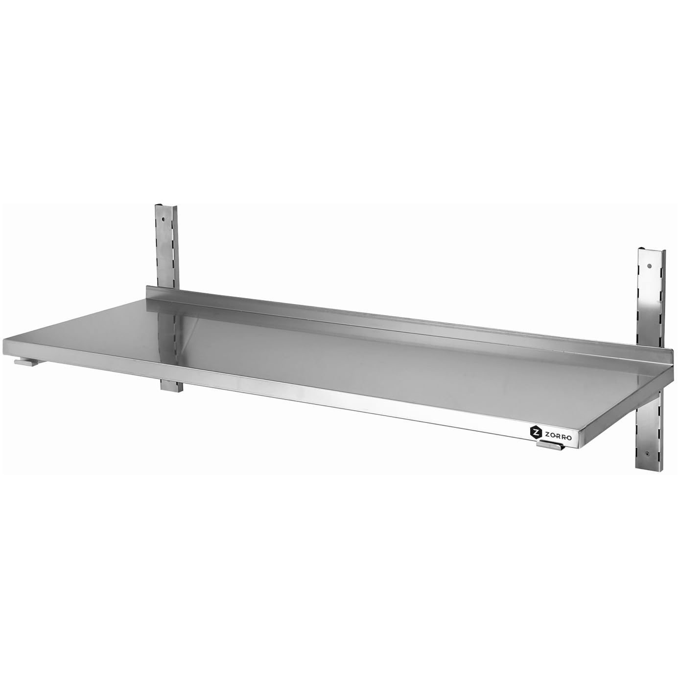 ZORRO Wandbord ZWB 180/40 | Edelstahl Wandregal | 1800x400x350 mm | 1 Boden | Gastro Wandmontage