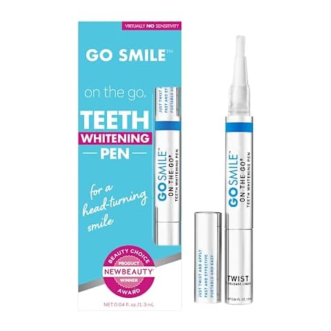 GO SMILE On The Go Teeth Whitening Pen, Teeth Whitener & Stain Remover Self Care Gifts for Women & Men - Whitening Strips Alternative - Travel Size for Gift Basket or Stocking Stuffers, Mint, 1.3mL Cover