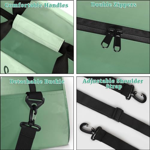 Personalized Kids Gym Bag for Girls Custom Name Sports Duffel Bag Weekender Overnight Travel Bags Green Soccer Gifts4