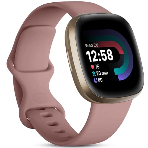 Odbeai Compatible with Fitbit Sense&Sense2 Bands/Versa 3&4 Bands Women Men,Soft Replacement Wristbands Sport Band Strap Accessories for Versa 3&4/Sense&Sense2 Watch(Large, Smoke Violet)