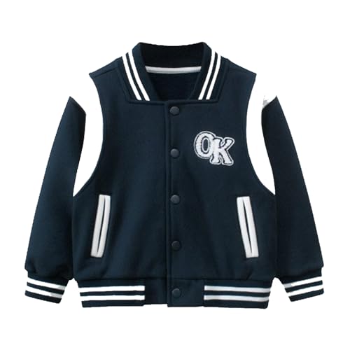 Boys' Long Sleeve Cardigan Sweater Soft Brushed Fleece Button Closure Sweatshirt for Boys 2-10 Years