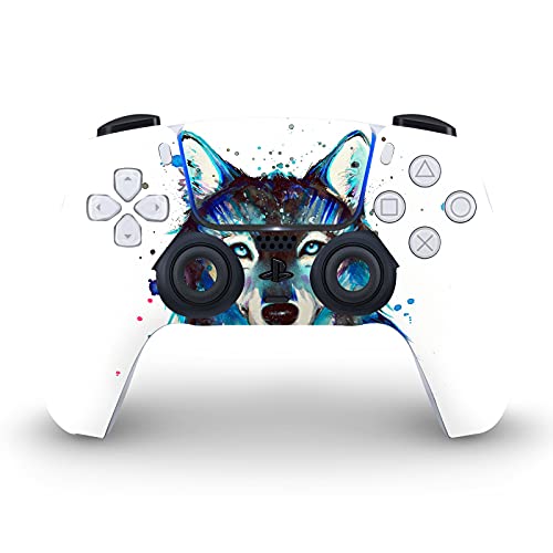Skin PS5 Digital et manette autocollant vinyle Ice Wolf Pixie Cold par Head Case Designs - 4