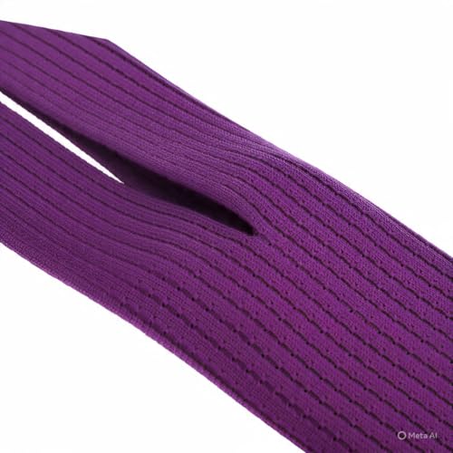 Image of iPhone Pocket features a singular 3D-knitted construction designed to fit any iPhone a beautiful way to wear and carry nitted Scarf with Contrast Stripe Detail, Unisex, (Purple) (Long)