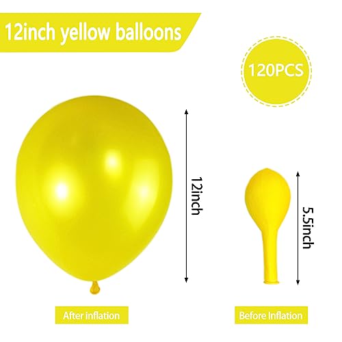 Image of 120 Pack Pearl Yellow Balloons, Bright 12 inch Royal Yellow Latex Party Balloons for Birthday Wedding Baby Shower Halloween.