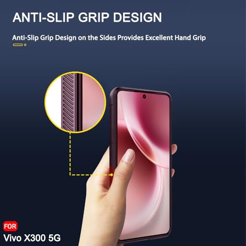 Image of TheGiftKart Liquid Silicon Back Cover Case for Vivo X300 5G | ShockProof Military Grade Protection | Micro-Fibre Cloth On Inner Side | Anti-Slip Grip Back Cover Case for Vivo X300 5G (TPU, Summit Red)
