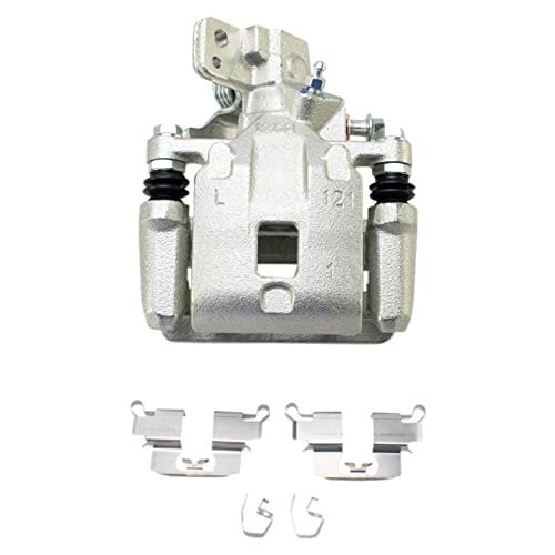 Image of TRQ Rear Brake Caliper Set Zinc Coated Brackets Hardware Compatible with 2016-2018 Mazda CX-3