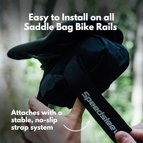 Image of SpeedSleev Spring Under-Seat Saddle Bag - Small - Road, Gravel & MTB Cycling Bag - Dropper Post Compatible - Ranger Og - Black
