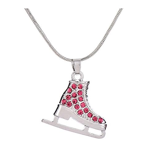 LIKGREAT Schlittschuh-Halskette für Mädchen Eislauf-Charm-Halskette Exquisite Figur Skating Zubehör für Mädchen Geschenke Cover