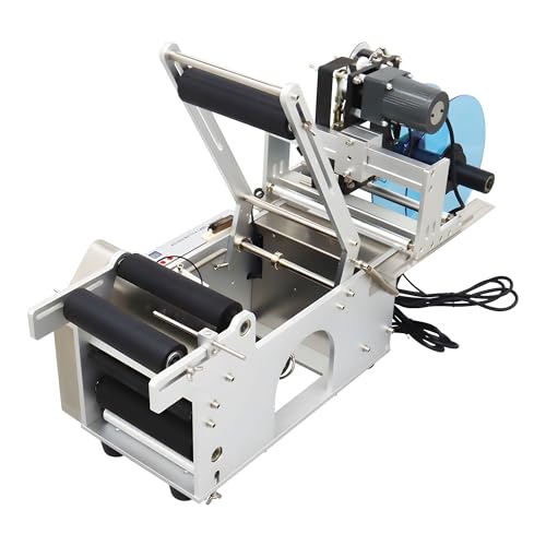 Banfluxion 110V Semi-Automatic Round Bottle Labeling Machine Round Bottle Coding and Labeling Machine LT-50 Label Maker with Color Ribbon Hot Printer