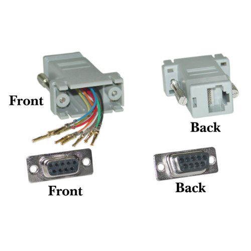 DB9 to RJ45 Modular Adapter - F/F - Serial Adapter, DB9 Female to RJ45 Female Jack, Gray, DB9 RJ45 Adapter, RJ45 to DB9 Female Serial RS232 Modular Adapter, Cablewholesale