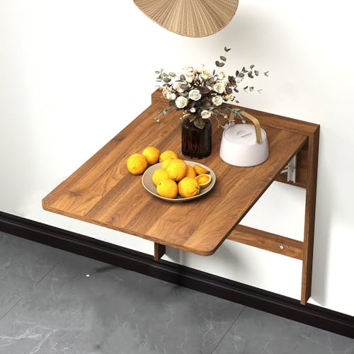 Table de salle à manger pliante murale bois pour petits espaces