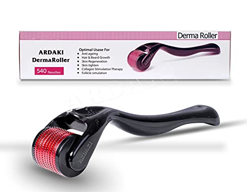 ARDAKI Derma Roller For Hair And Beard Regrowth 540 Micro 0.5mm Titanium Alloy Needles Reduces Hair Fall & Stimulates Hair Follicles, Safe and Effective Easy to use | Skin Care Men and Women