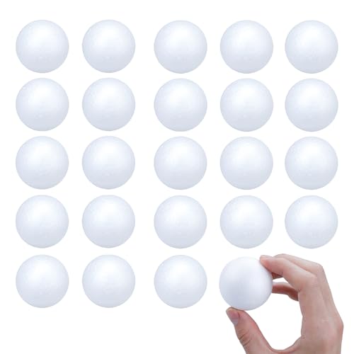 24 Pièces Boule Polystyrène, 5CM Boules de Mousse pour L'artisanat, ornements de Noël, Petites...