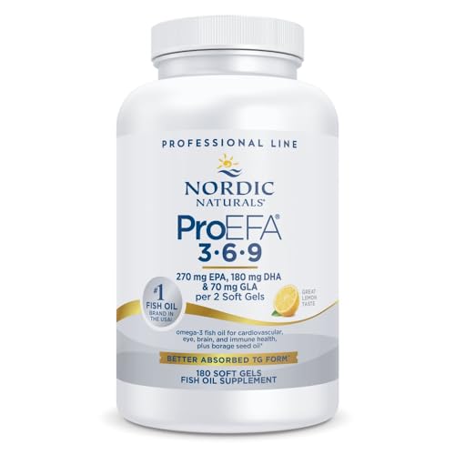 Nordic Naturals ProEFA 3-6-9, Lemon Flavor - 180 Soft Gels - 565 mg Omega-3 - EPA & DHA with Added