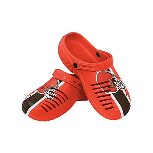 FOCO Men's NFL Logo Team Stripe Garden Water Sandals Shoes Slipper Clogs with Strap, 13-14