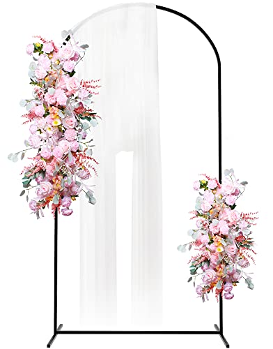 Image of Putros Metal Arch Backdrop Stand 7.2FT Black Wedding Backdrop Stand Square Arch Frame for Birthday Party Bridal Baby Shower Ceremony Decoration
