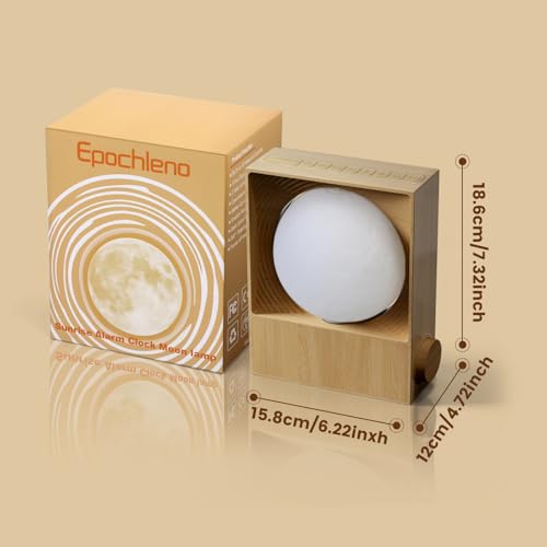 Epochleno Sunrise Alarm Clock, 360-Degree Rotating Moonlight & 10 White Noise Sounds, Dual Alarm & Snooze for Heavy Sleeper, Timer, Wooden Bedroom Light Gift - Wood - image 8