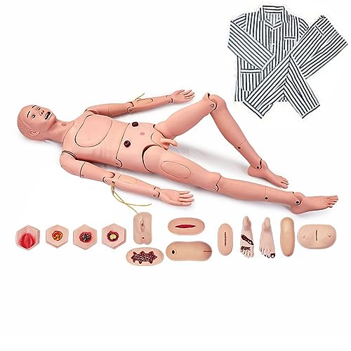 Maniquí de enfermería simulador médico para entrenamiento, modelo simulado masculino/femenino completo para práctica de enfermería y cuidado de trauma, 170 cm