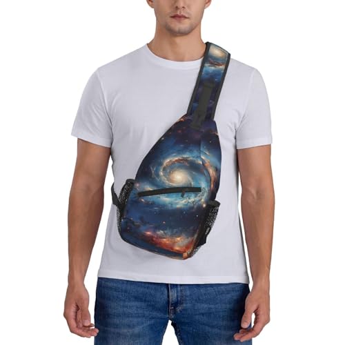 Bolso cruzado con diseño Cosmic Swirl, unisex, ligero miniatura 7