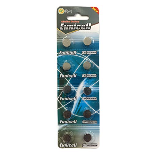 10 x Eunicell AG9 / LR936 / G9 / SR936W 1.5v Alkaline Cell Battery Batteries New