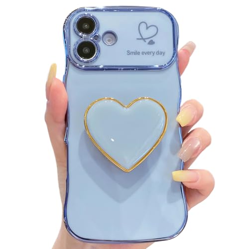 Coque iPhone 17 cadre ondulé bleu antichoc en TPU