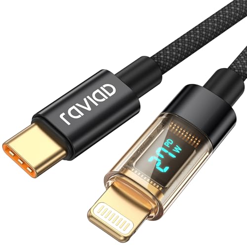 RAVIAD Cable USB C a Lightning 1.2M Cargador iPhone Carga Rapida MFi Certificado Cable iPhone USB C Nailon Trenzado PD USB Tipo C a Lightning Cable para iPhone 14 13 12 11 Pro XS MAX XR X 8 7 6SPlus 5