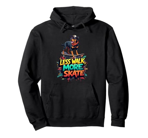 Divertido regalo de patineta para dueños de perros Rottweiler Sudadera con Capucha