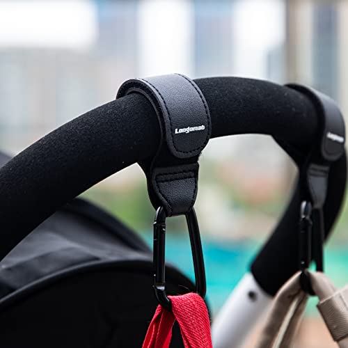 （4-Pack）Baby Stroller Hooks Clip Or Hanging Diaper Bag Universal Hooks Accessories For Stroller And Car Or Shopping Cart (Black And Brown) #TOP5