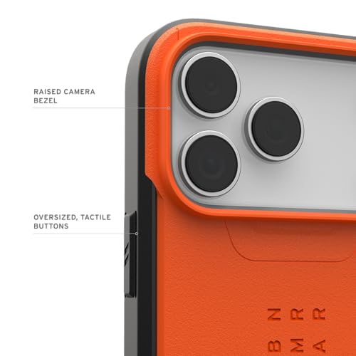 Image of Urban Armor Gear UAG Civilian Magnetic Compatible, Rugged Slim Sleek Shockproof Anti-Slip Military Grade Protective Case /Cover Designed for iPhone 17 Pro Max (2025) - Orange