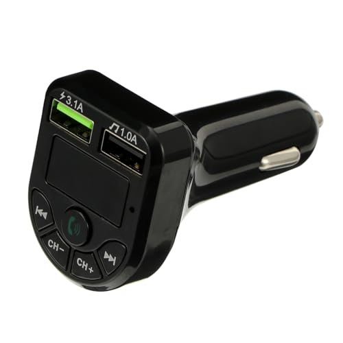 Operitacx para Coche Inalámbrico con Doble USB Cargador Manos Libres con Supresión de Ruido y Adaptador de Audio Estable para Radio Vehículo