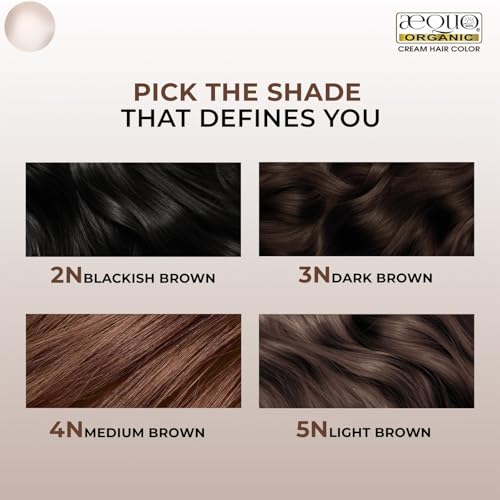 Image of Aequo Organic Permanent Hair Colour for Men | Organic Cream Hair Dye | Complete Hair Coverage | Ammonia Free | Dark Brown, 115ml | Pack of 2