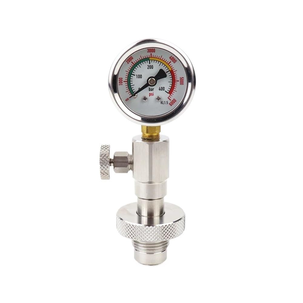 DIN Air Tank Pressure Checker With Gauge For 230Bar 300Bar Scuba Diving Cylinder Pressure Testing(350Bar Mini Gauge)