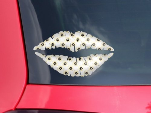 Lips Decal 9x5.5 Kearas Daisies Diffuse Glow Yellow