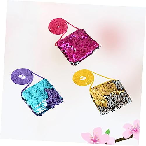 FRCOLOR 3Pcs Sequins Coin Purse Fashion Square Bag for Cute Handbag for Jewelry Coins and Cards Sparkling Retro Style Wallet for Boys4