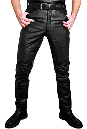 Men's Leather Pant Genuine Lambskin Trouser Jeans Style Pant TP009