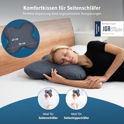 Third of Life Nackenkissen ACAMAR Quickdry, Ergonomisches Seitenschläfer-Kissen, Memory Foam Neck...