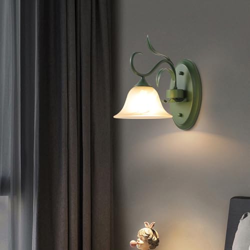 Aplique de pared retro verde con doble luz difusa antideslumbrante 4