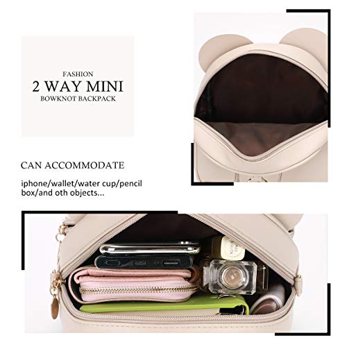 KL928 Girls Bowknot Polka Dot Cute Mini Backpack Small Daypacks Convertible Shoulder Bag Purse for Women4