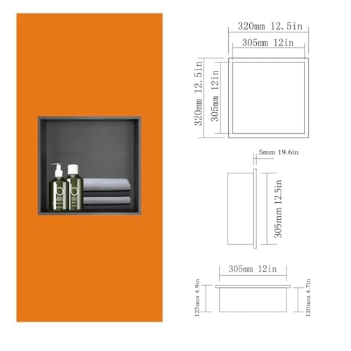 Moderne quadratische Edelstahl Dusche rt - Slish Versenkte Sto nizer für Toilettenartikel & Badzubehör - Platzsparendes Design für Ele Badezimmer & Duschen