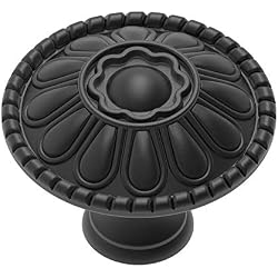 trust4care 30-Pack Euro-Style Matte Black Kitchen Cabinet Knobs, 1.25
